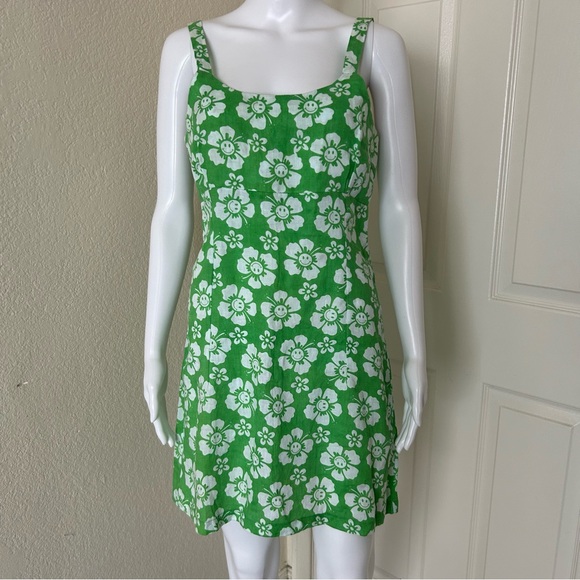 Holiday the Label Maldives Linen Happy Hawaii Lime Mini dress Small - Picture 1 of 10
